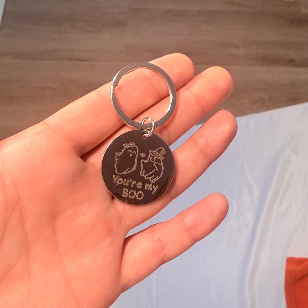 You’re My Boo Ghost Couple Silver-Tone Halloween Keychain